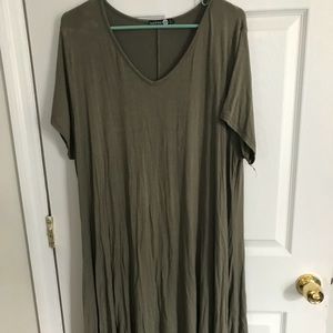 ASOS Boohoo Size 24 Army Green T-shirt dress